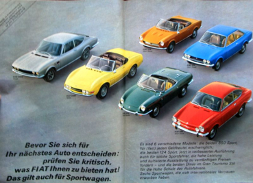 Fiat Modelprogram 1970 "Jede Groeße - jede Leistung" Carbrochure (10327)